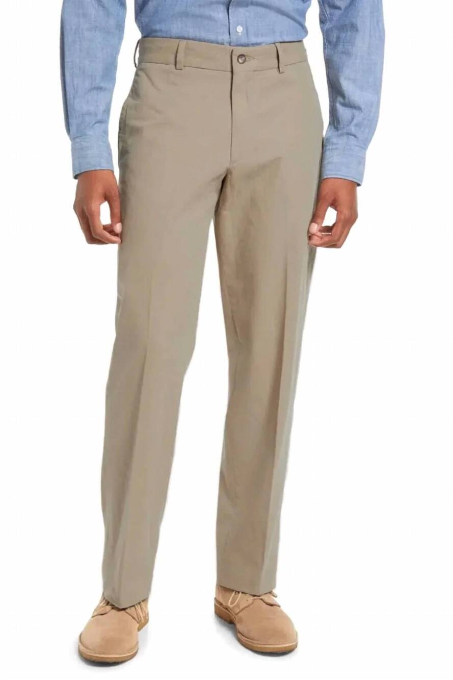 NEW CHARLESTON KHAKIS sumpter flat front washed poplin pant in khaki